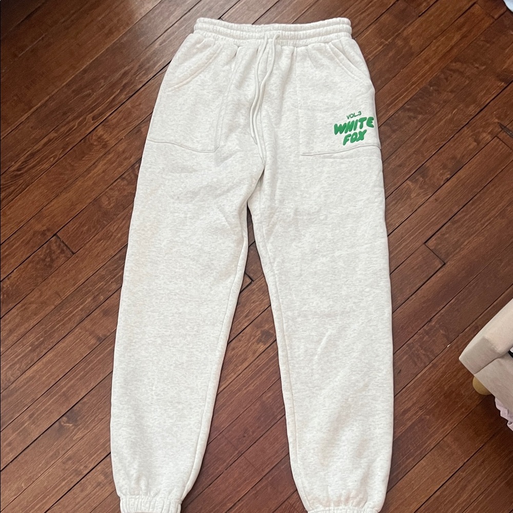 Women’s Grey White Fox Sweatpants